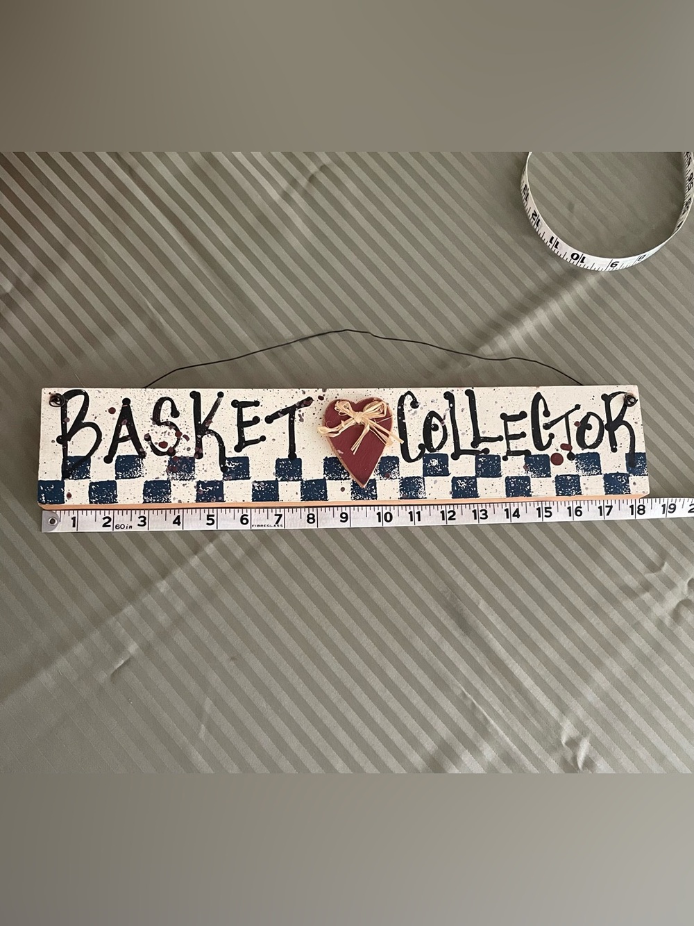 Wooden 'Basket Collector' Sign with Heart Accent